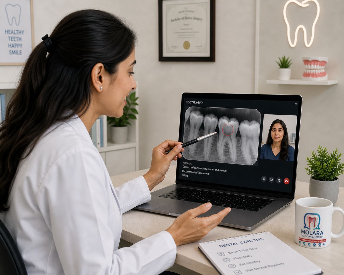Online dental consultation with Molara
